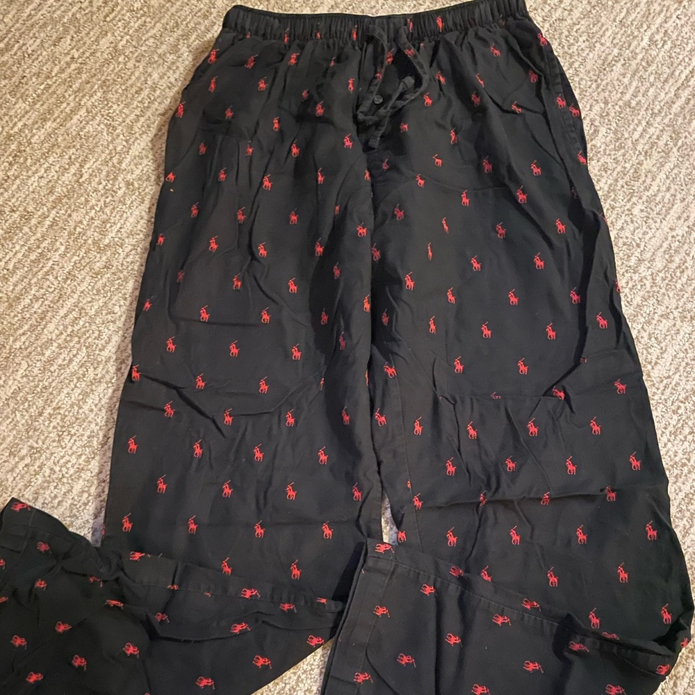 Sm & med black & red polo PJ bottoms